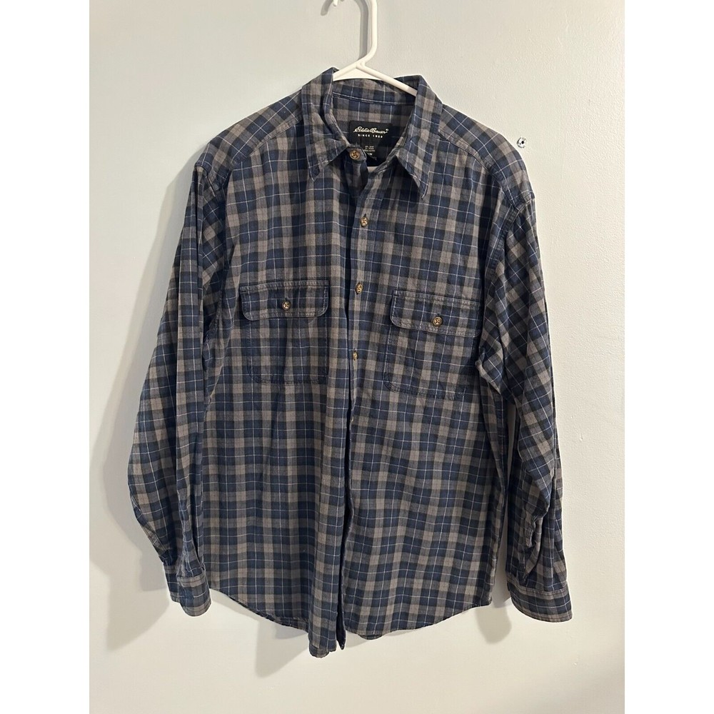 Eddie Bauer Mens Flannel Shirt Medium 100% Cotton
